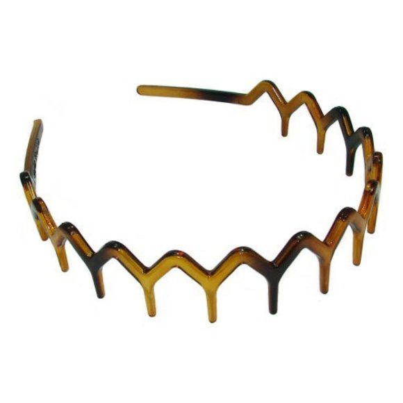 Caravan Modern Sharp Crown Shaped Soft Headband with Deep Teeth