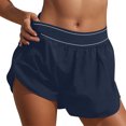 thumbnail image 1 of LOVZFMLL Womens Solid Color High Waisted Running Shorts With Pockets And Yoga Pants Dark Blue XL, 1 of 5