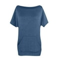 thumbnail image 5 of Womens Sexy Off The Shoulder Tops Short Batwing Sleeve T Shirt Oversized Casual Tee, 5 of 7