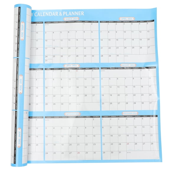 UNOMOR Daily Planning Calendar Wall Calendar Blue Paper Event Recording 1Set