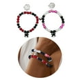 thumbnail image 2 of Stebcece 2pcs Gothic Spiders Bracelet Magnetic Heart Couple Beaded Bracelets, 2 of 11