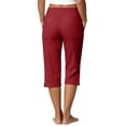 thumbnail image 4 of Nestiefly Capri Pants for Women - Split Button Elastic Waist Bermuda Knee Length Cotton Linen Capris Summer Casual Pedal Pushers with Pockets 2026 Red XL, 4 of 7