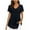 Black, variant on Women's Fashion Chiffon Solid Color Casual V-Neck Short Sleeve T-shirt Tops