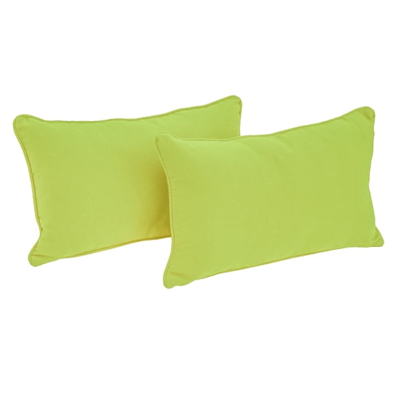 20-inch by 12-inch Double-corded Solid Twill Back Support Pillows with Inserts (Set of 2) - Tangerine Dream