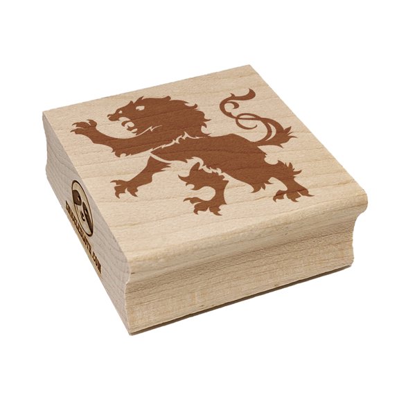 Regal Heraldic Lion Square Rubber Stamp Stamping Scrapbooking Crafting - Medium 1.75in