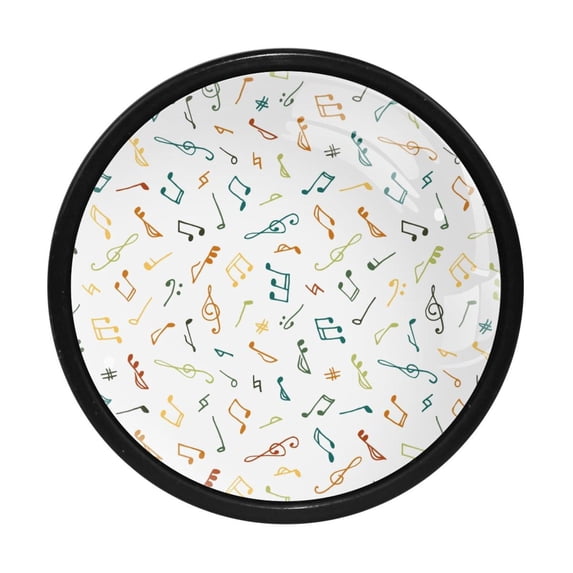 4 Pcs Music Notes Knobs for Kitchen Cabinet Cupboard Dresser Bookcase Drawer Pulls Handles Round Home Decor