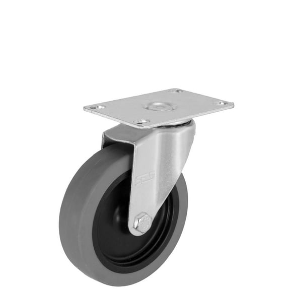 4"" Caster Replacment for Model 1011-L2 for Rubbermaid Tilt Truck and Tandem Dolly: Swivel with Thermoplastic Rubber Wheel and 2-3/8x3-5/8"" Mounting Plate