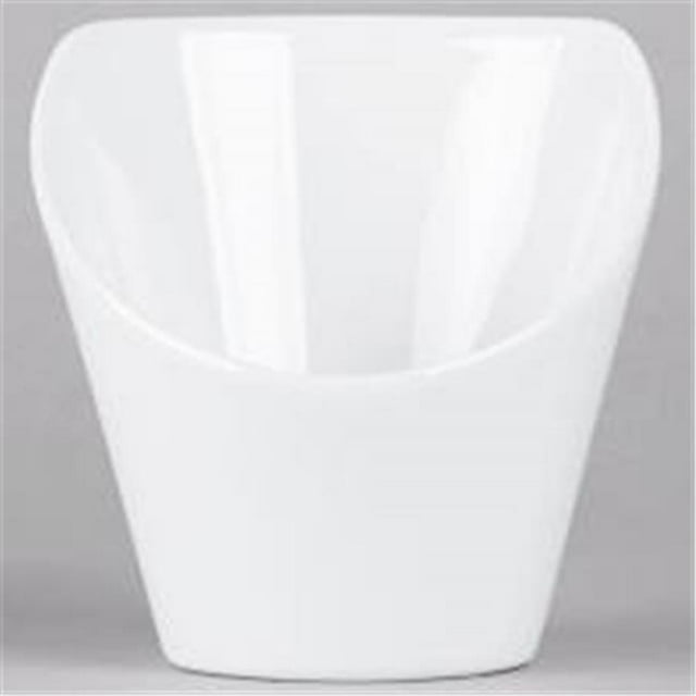 Tuxton China 8 oz High Back Round Slanted Porcelain White Bowl, 1 Dozen