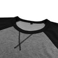 thumbnail image 5 of VBTAPA Mens Muscle Tee Shirts Raglan Long Sleeve Crewneck T-shirt Slim Fit Stretch Gym Workout Tees Deal of The Day Clearance Gray L, 5 of 6