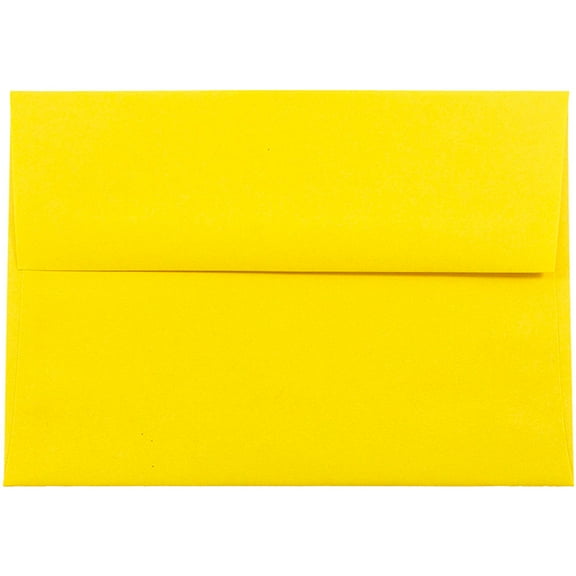 JAM Paper A7 Envelopes, 5 1/4 x 7 1/4, Yellow, 50/Pack