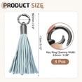 thumbnail image 2 of 4Pack Leather Keychain Tassels, Women Tassel Bag Charm, Mint Green, 2 of 6
