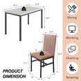 thumbnail image 4 of 5 Piece Rectangle Dining Table Set for Small Space, Modern Faux Marble Tabletop and 4 Velvet Chairs, Compact Kitchen Table Set for Home, Breakfast Nook, Cafeteria Dining Room, 4 of 8