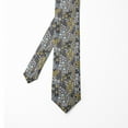 thumbnail image 2 of Necktie, Blossoming Floral Art, 3.7", Marigold and Grey, by Ambesonne, 2 of 4