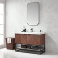 thumbnail image 4 of Mahon 48B" Bath Vanity in North American Deep Walnut with White Grain Stone Top, 4 of 16