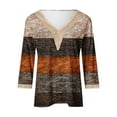 thumbnail image 4 of Drovellove Plus Size Women's Casual 3/4 Length Sleeve V Neck Blouse - Loose Fit Printed Top for Daily Wear or Work, 4 of 5