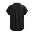 thumbnail image 6 of Gamivast Button Down Shirts for Women Collared Short Sleeve Business Casual Work Tops Loose Fit Subtle Striped Texture Soft Breathable Professional Summer Tops, 6 of 6