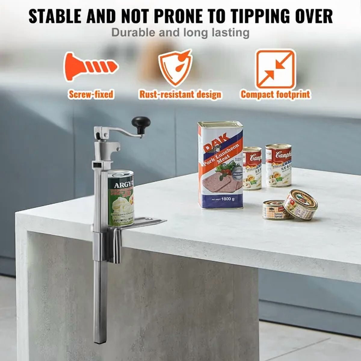 Heavy Duty Commercial Can Opener Manual Adjustable Height Up to 11.8 Inches for Restaurant Hotel Food Store