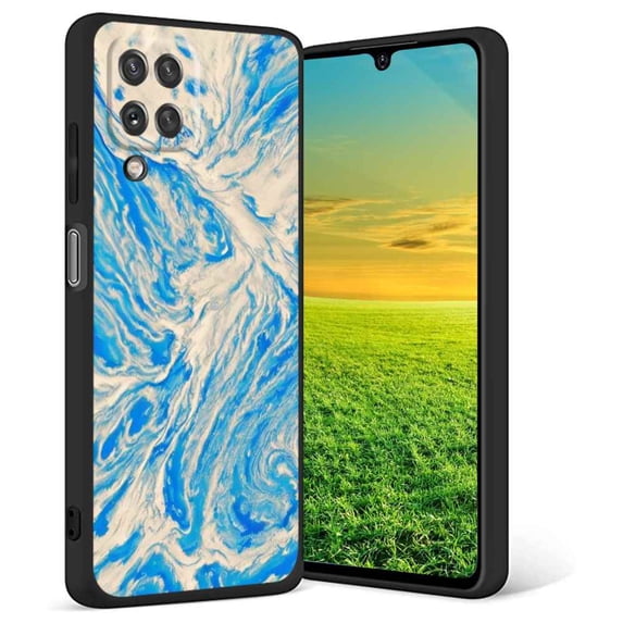 Blue-Marble999-84 Phone Case, Degined for Samsung Galaxy A12 Case Men Women, Flexible Silicone Shockproof Case for Samsung Galaxy A12