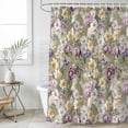 thumbnail image 2 of Small Stall Shower Curtain 36x72 Inch Narrow Half Size Dark Sage Green Botanical Bath Curtains Bathroom Decor, Spring Floral Summer Botanical Retro Waterproof Shower Curtain Set with Hooks 36 Inch, 2 of 7