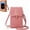 (Deep Pink), variant on Small Touchscreen Phone Crossbody Bag, Korean style Touch Screen Crossbody Phone Purse with Window Zipper for Women(Black)