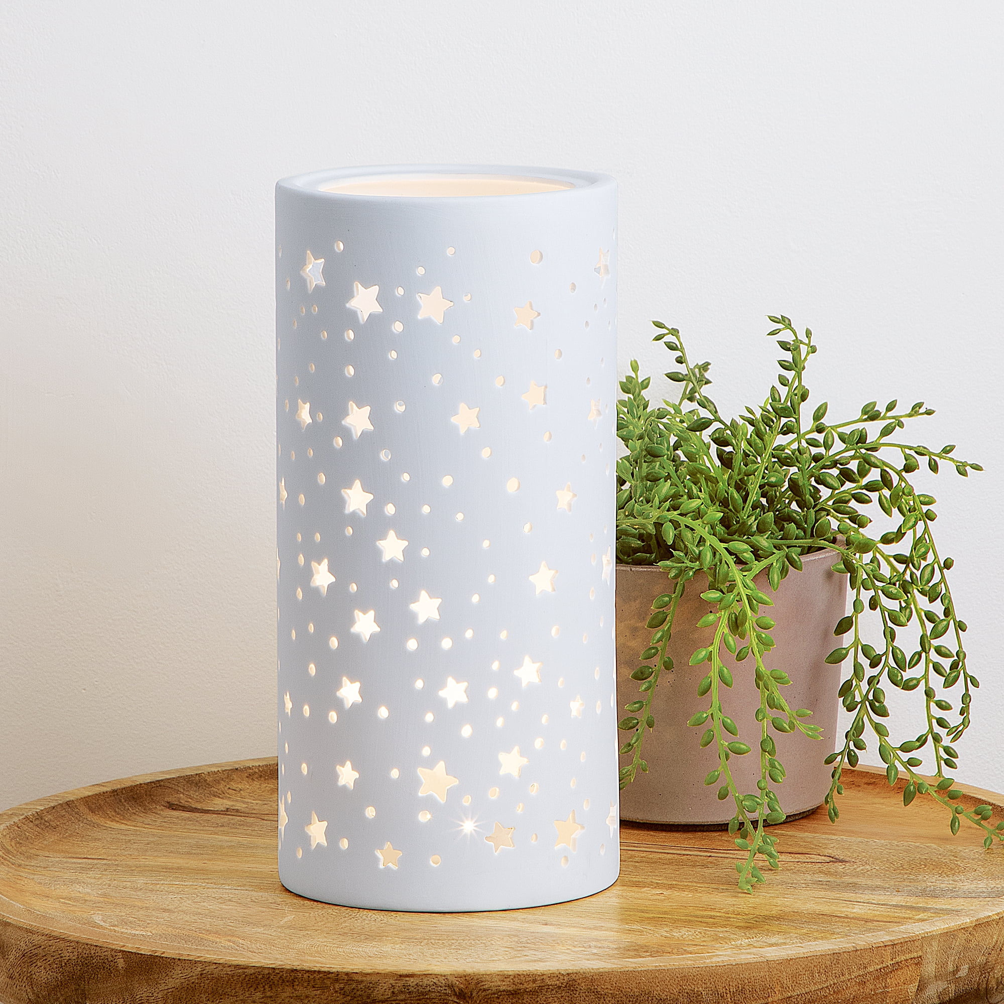 BrightSide Cut-out Star Cylinder Lamp, Battery Powered, Soft Warm White