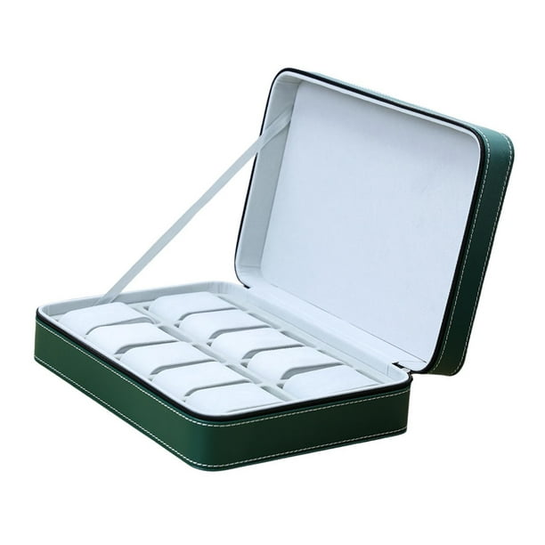 Estuche para guardar relojes, accesorio protector, práctico, de cuero PU, a prueba de polvo, para hombre y mujer. 10 ranuras