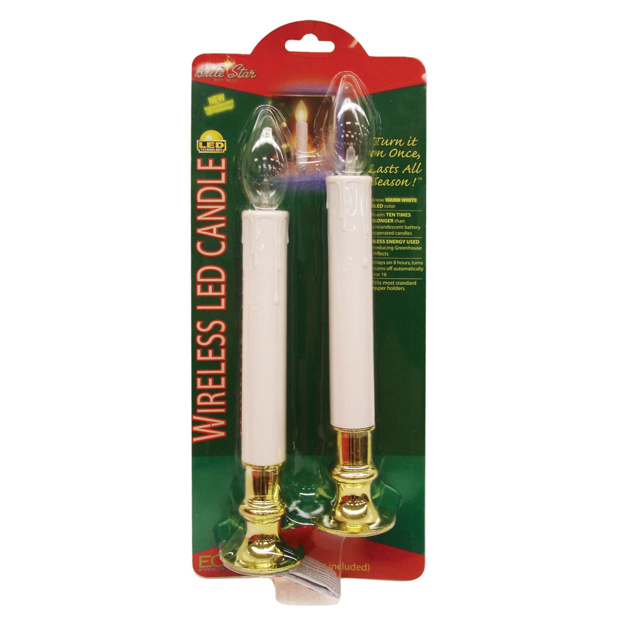 Brite Star Battery Operated 10-inch Tiffany LED Candles - 4 Count Flameless Candles with Timer- Perfect for Home Décor