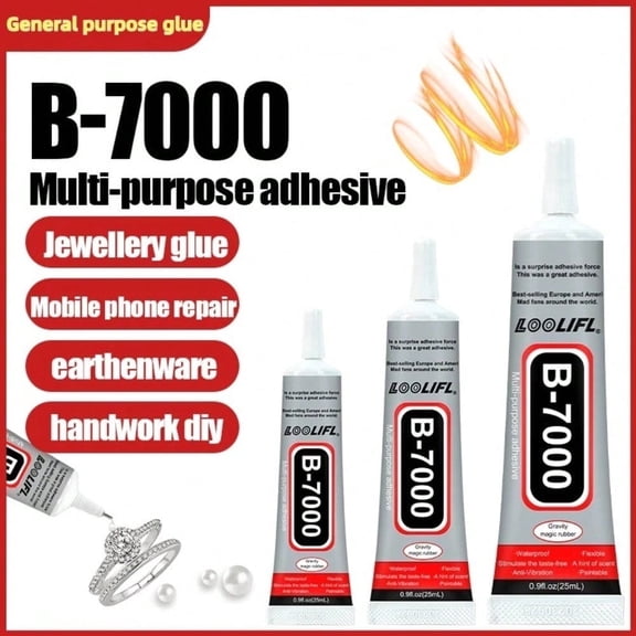 2pcs  B-7000 Adhesive and Tool Kit with 2500Pcs White Crystal Rhinestone Craft Glue Rhinestones Applicator for DIY Jewelry Beads Shoes Clothes Nail Art