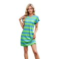 thumbnail image 3 of Womens Summer Dresses Striped Crewneck Short Sleeve T Shirt Dress Casual Tie Waist A Line with Pockets L, 3 of 9