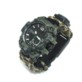 thumbnail image 4 of Reloj de cuerda tejida con paraguas multifuncional para exteriores, pulsera de supervivencia para exteriores, correa deportiva, brújula con silbato de pedernal, 4 of 4