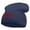 Navy, variant on Vintage Fire Skull Logo Embroidered Big Size Superior Cotton Short Knit Beanie - Black XL-3XL
