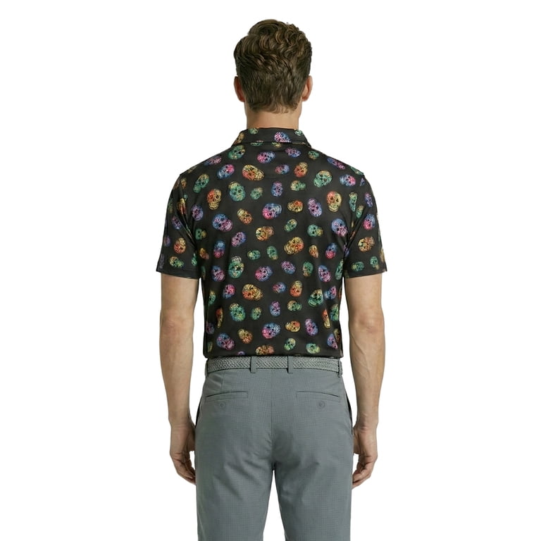 Birdie Bound Men's Day of the Dead Print Polo photo 3