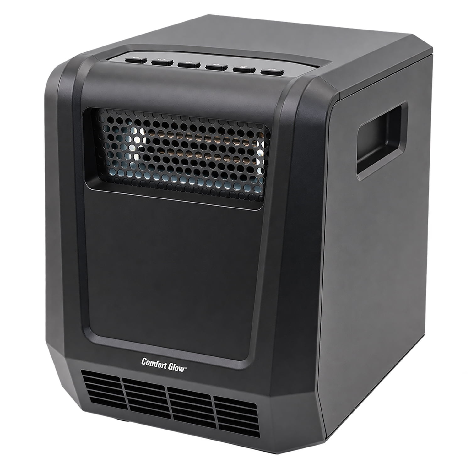 Comfort Glow Portable Electric Forced-Air Infrared Quartz Heater, 1,500/750/ECO, 5,120 BTUs, 4 Elements, Safety Features, Timer, Remote, 6-Ft. Cord