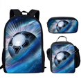 thumbnail image 4 of 3Pcs Creative Football Print School Bag Set for Teenager Boys Girls Student Daily Casual Campus Backpack Lunch Bag Pencil Bag, 4 of 4