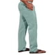 thumbnail image 4 of Pantalones de lino y algodón con cintura elástica para hombre, informales, lisos, con bolsillos, 4 of 6