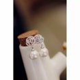 thumbnail image 3 of EOEMY Earrings Luxury Eardrop Rose Flower Pearl Ear Stud Earrings Dangle Wedding Gift, 3 of 9