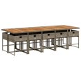 thumbnail image 3 of vidaXL 11 Piece Garden Dining Set with Cushions Grey Poly Rattan, 3 of 5