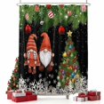thumbnail image 2 of Black Gnomes Christmas Shower Curtain, Xmas Tree Balls Snowflake Waterproof Fabric Shower Curtains with 12 Hooks, Bathroom Curtain Set for Bathroom Accessories Decor, 66 x 72 Inches, 2 of 9