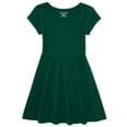 thumbnail image 1 of Vestido The Children's Place Skater de manga corta para niña, color abeto, 1 of 1