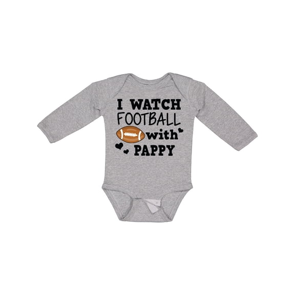 Inktastic I Watch Football with My Pappy Boys Long Sleeve Baby Bodysuit