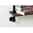 thumbnail image 2 of ATT Industrial Pipe Shelf Wall Shelf Rustic Wood with Black Iron Pipe 1 Tier, 2 of 5