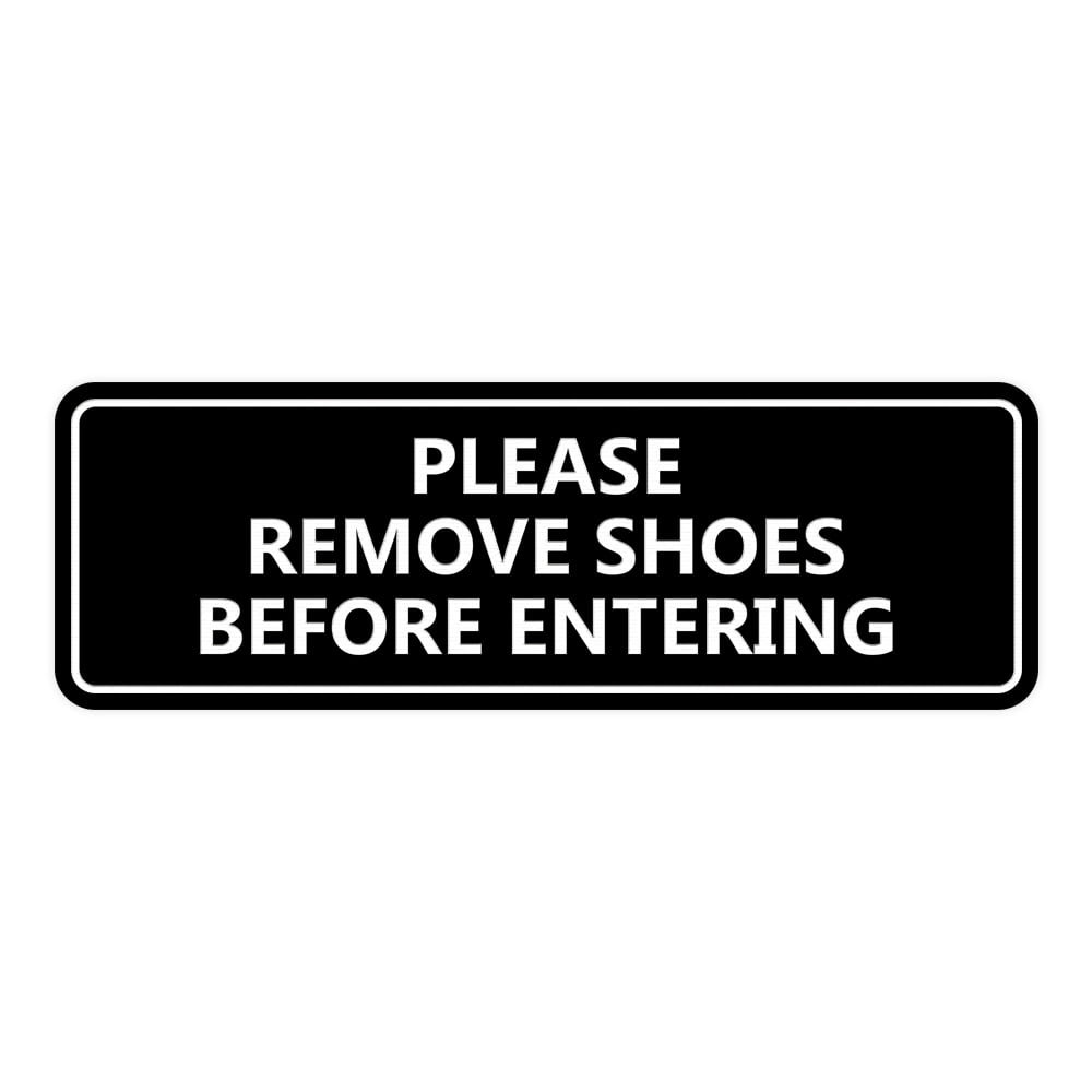 Standard Please Remove Shoes Before Entering Sign(Black) Medium