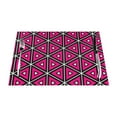 thumbnail image 1 of ZNDUO Placemats, 6 PCS Heat Resistant Stain Resistant Woven PVC Insulation Placemats, Durable Washable Elegant Table Mats for Dining-Pink Triangle Geometry, 18"x12", 1 of 6