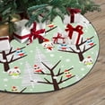 thumbnail image 3 of FMSHPON Cute OwlSnowman in Christmas Xmas Christmas Tree Skirt Stand Mat for Holiday Party Decoration Indoor Outdoor 36 inches, 3 of 3