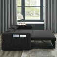 thumbnail image 2 of 3 in 1 Convertible Sleeper Sofa Bed, 55" Modern Convertible Sofa Bed with 2 Detachable Arm Pockets,Velvet Pull Out Couch with Pull Out Bed for Living Room Furniture,Black, 2 of 7