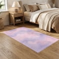 thumbnail image 2 of ODIKA 5'x7' Ultra-Soft Area Rug, Purple Pastel Pink Blend Swirls Symmetrical Flow Border None Washable, Bare feet friendly, Silk-Touch for Bedroom Home office, 2 of 7