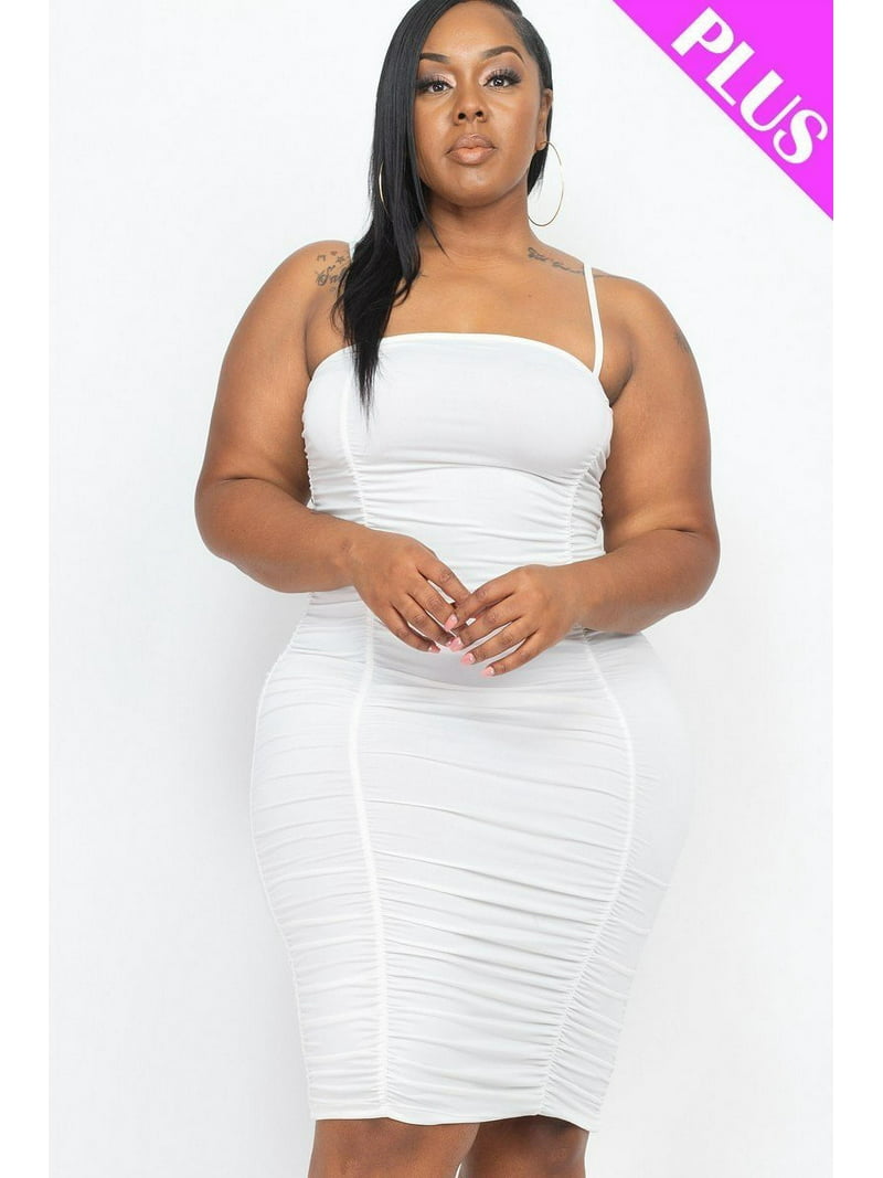 Specialisere knap Situation Plus Size Double Ruched Front And Ruched Back Detail Mini Dress -  Walmart.com
