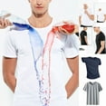 thumbnail image 2 of Waterproof Men T-shirt Hydrophobic Stainproof Quick Dry Breathable Short Sleeve Top New, 2 of 9
