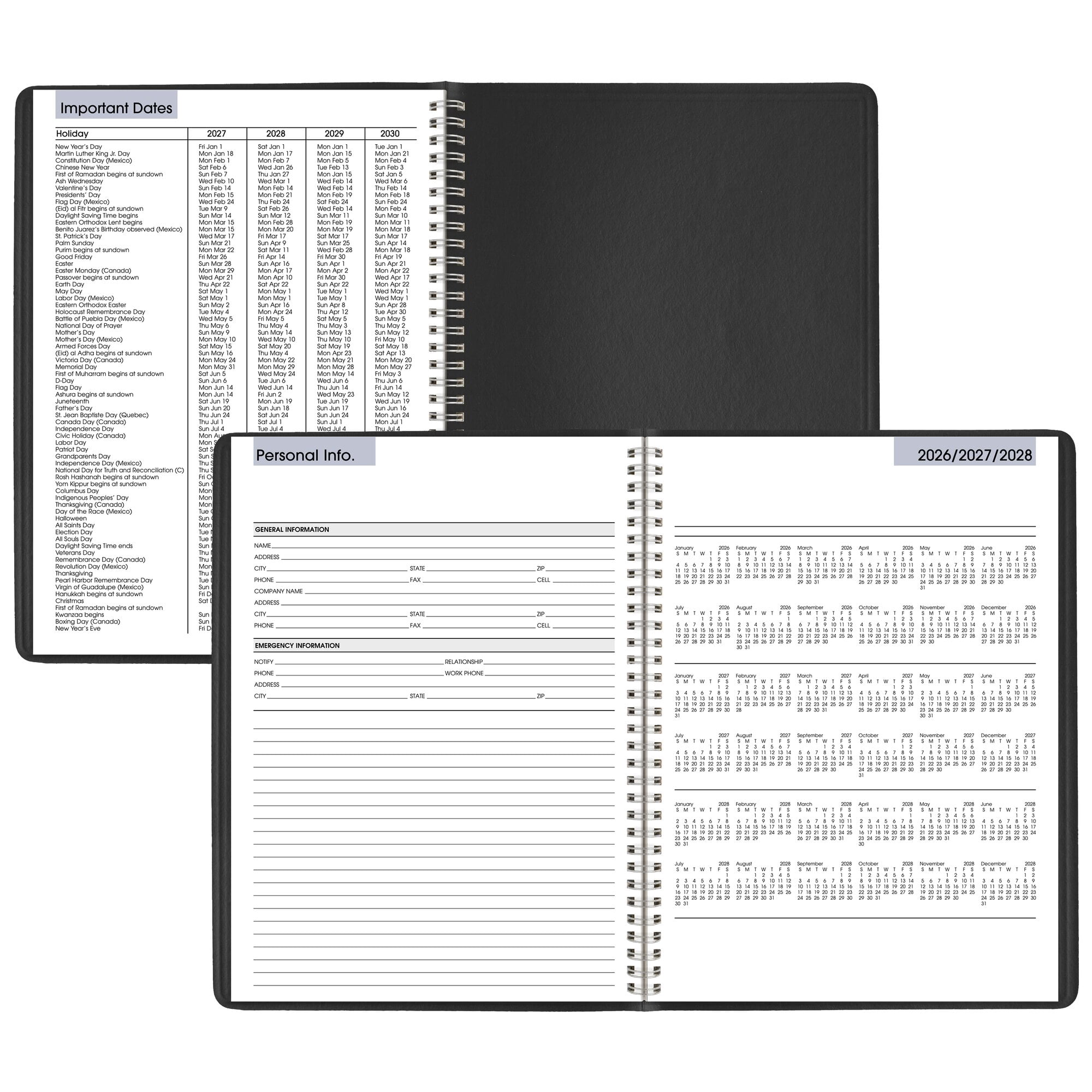 AT-A-GLANCE DayMinder 2027 Weekly Appointment Book Planner Black Large 8 x 11 -