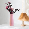 thumbnail image 5 of Faux Porcelain Plastic Vase - Decorative Craft Container for Dry & Wet Flower Arrangements, Imitation Glaze Finish for Home Office Decor, Durable Shatterproof Flower Pot for Use, 8*2.8in, Pink, 5 of 7